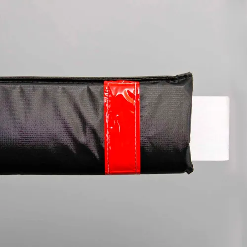 108"W Soft Nylon Gate Arm Cover - Black Cover/Red Tapes - Pkg Qty 6