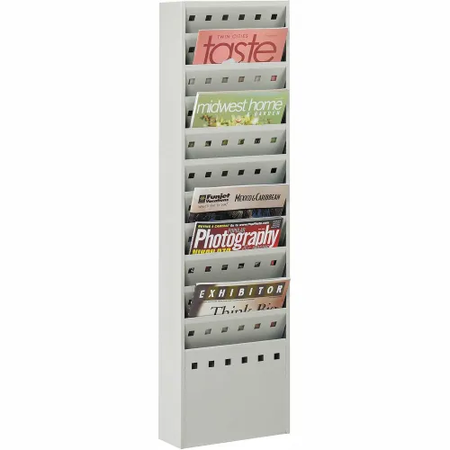 11 Pocket Steel Magazine Rack - Gray