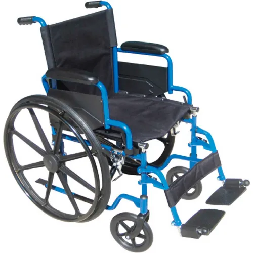 16" Blue Streak Wheelchair, Flip Back Desk Arms, Elevating Legrests