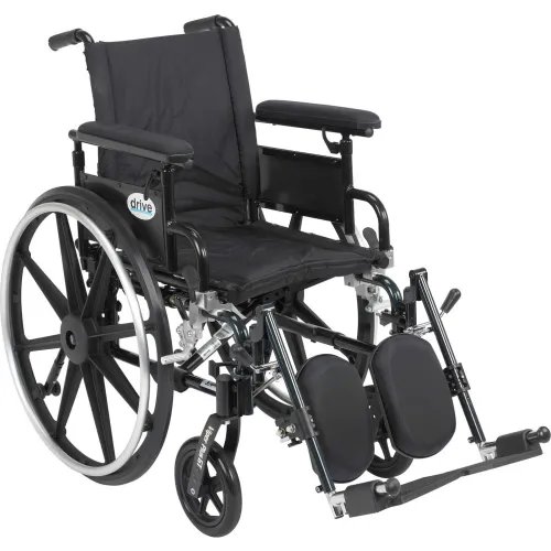 16" Viper Plus GT Wheelchair, Flip Back Detachable Adjustable Full Arms, Elevating Legrests