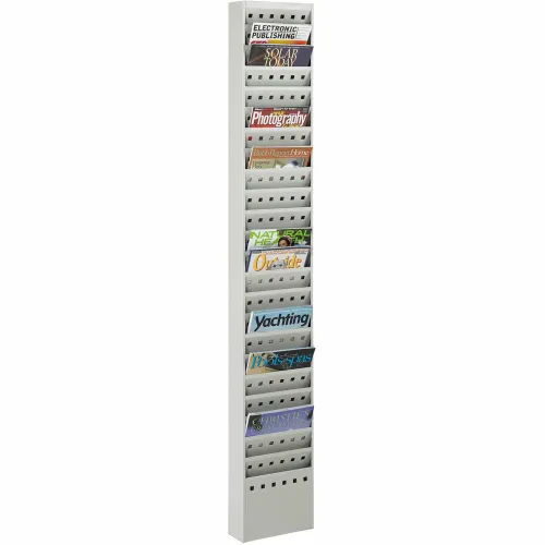 23 Pocket Steel Magazine Rack - Gray