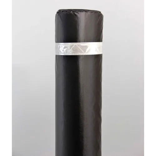 50" Soft Polyethylene Bollard Cover - Black Cover/White Tapes
