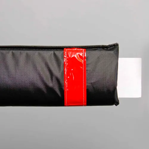 72"W Soft Nylon Gate Arm Cover - Black Cover/Red Tapes - Pkg Qty 6