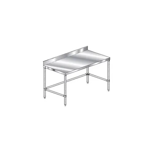 Aero Manufacturing 304 Stainless Steel Table, 120 x 30", 4" Backsplash, 16 Gauge