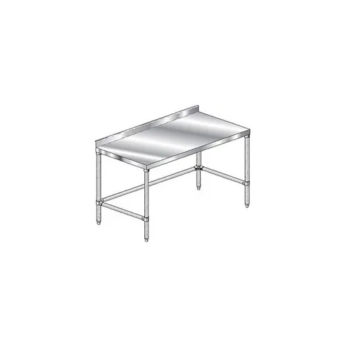 Aero Manufacturing 304 Stainless Steel Table, 48 x 24", 2-3/4" Backsplash, Galvanized Frame