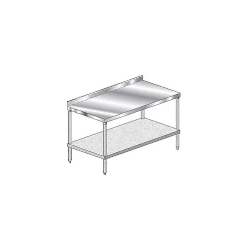 Aero Manufacturing 304 Stainless Steel Table, 72 x 36", Galv. Undershelf, 2-3/4" Backsplash,16 Gauge