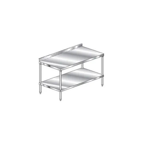 Aero Manufacturing 304 Stainless Steel Table, 96 x 36", Undershelf, 2-3/4" Backsplash, 14 Gauge