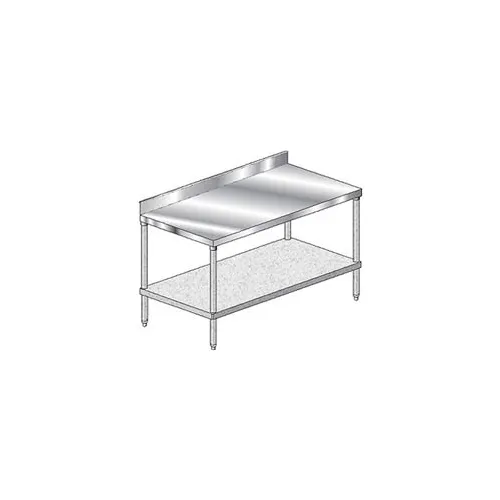 Aero Manufacturing 430 Stainless Steel Table, 84 x 36", Undershelf, 4" Backsplash, 16 Gauge