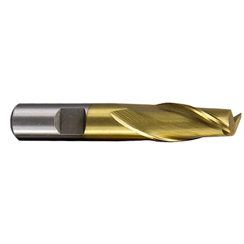 All Industrial 14024 | 1/2" X 1/2" X 1-1/8" X 3-1/8" TIN HSS 2 FLUTE SINGLE END MILL C.C.