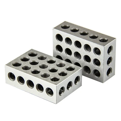 All Industrial 55520 | 1 Matched Pair Ultra Precision 25-50-75mm Blocks 23 Holes 0.0001" Machinist