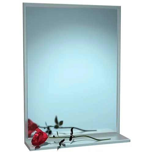 ASI® Stainless Steel Channel Frame Mirror with Shelf - 18"Wx24"H - 10-0625-1824