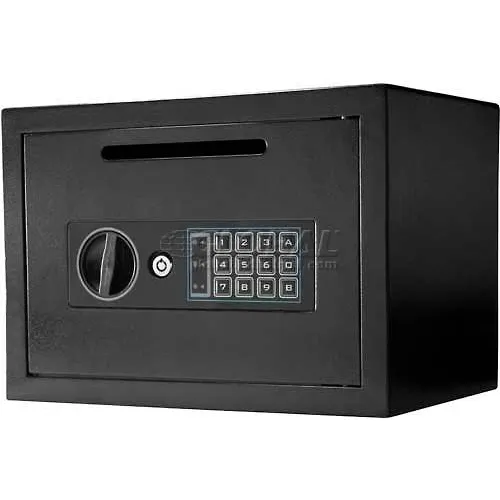 Barska Compact Keypad Depository Safe AX11934 - 13-3/4"W x 9-7/8"D x 9-7/8"H, Black