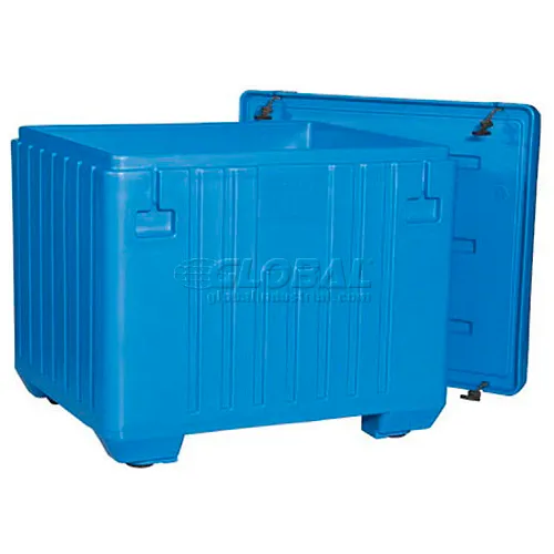 Bonar Plastics Polar Chest Dry Ice Storage Container w/ Lid, 49"L x 43"W x 43"H, Blue, Polyethylene
