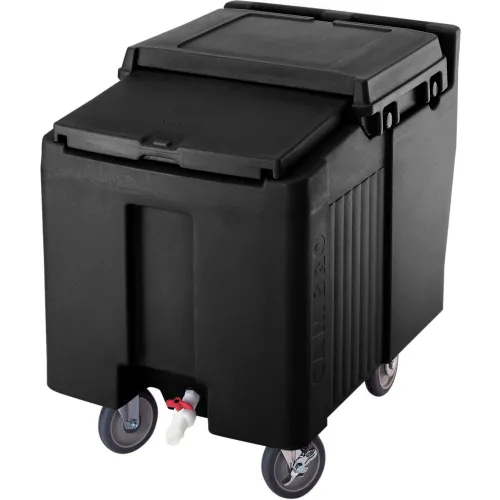 Cambro ICS175L110 - Ice Caddy, Black, 175 Lbs. Cap., Short, 2 Fixed, 2 Swivel, 1 with Brake