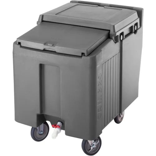 Cambro ICS175L191 - Ice Caddy, Granite Gray, 175 Lbs. Cap., Short, 2 Fixed, 2 Swivel, 1 with Brake