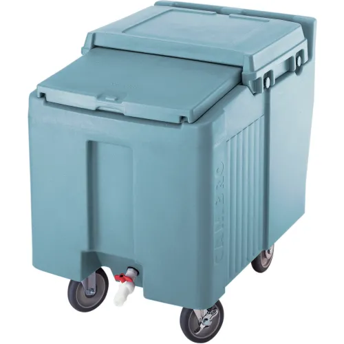Cambro ICS175L401 - Ice Caddy, Slate Blue, 175 Lbs. Cap., Short, 2 Fixed, 2 Swivel, 1 with Brake