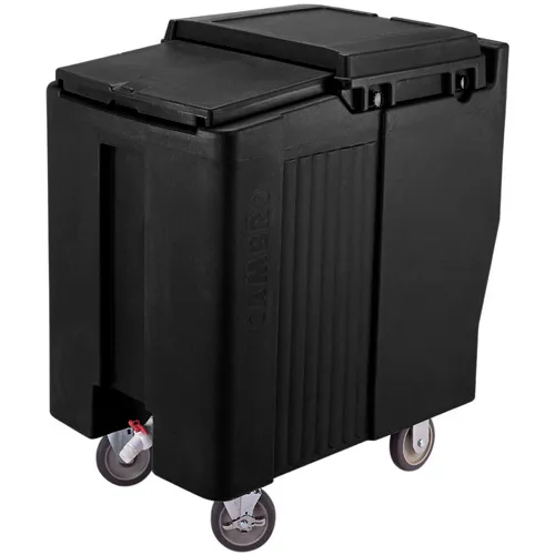 Cambro ICS175T110 - Ice Caddy, Black, 175 Lbs. Cap., Tall, 2 Fixed, 2 Swivel, 1 with Brake
