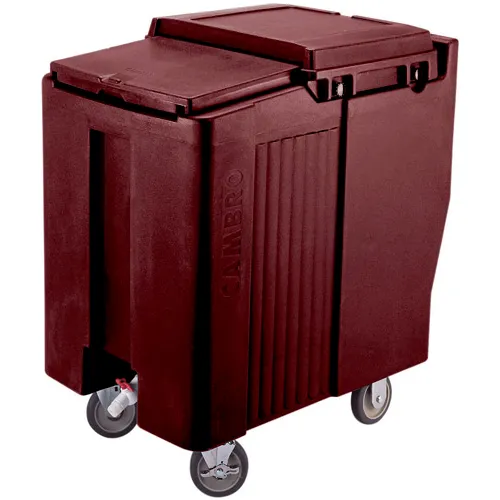 Cambro ICS175T131 - Ice Caddy, Dark Brown, 175 Lbs. Cap., Tall, 2 Fixed, 2 Swivel, 1 with Brake