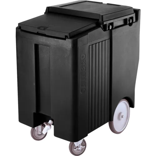 Cambro ICS175TB110 - Ice Caddy, Black, 175lbs. Cap, Tall, 2 Swivel, 1 w/Brake, 2, 10" Easy Wheels