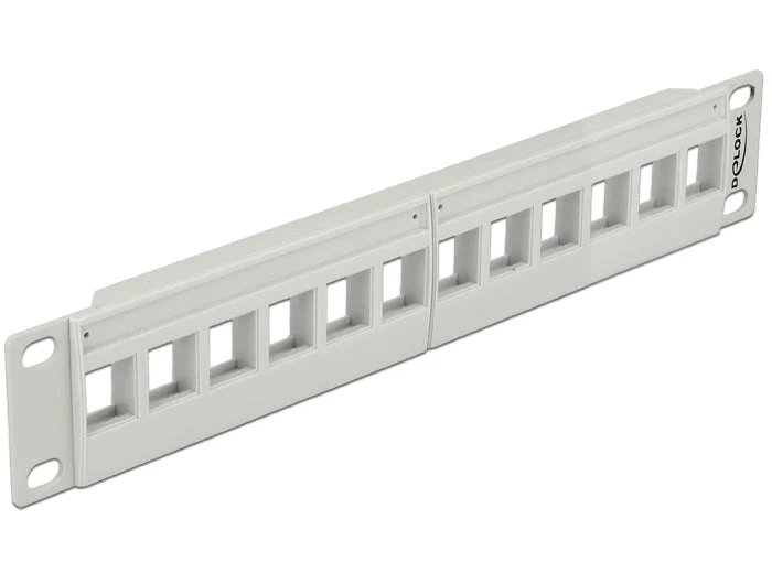 Delock 43309 10″ Keystone Patch Panel 12 Port Grey