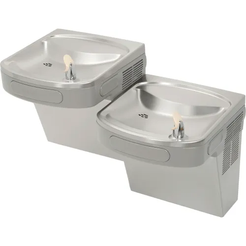 Elkay ADA Barrier Free Drinking Fountain, Stainless Steel, 2 Station, Reversible, EZSTL8SC