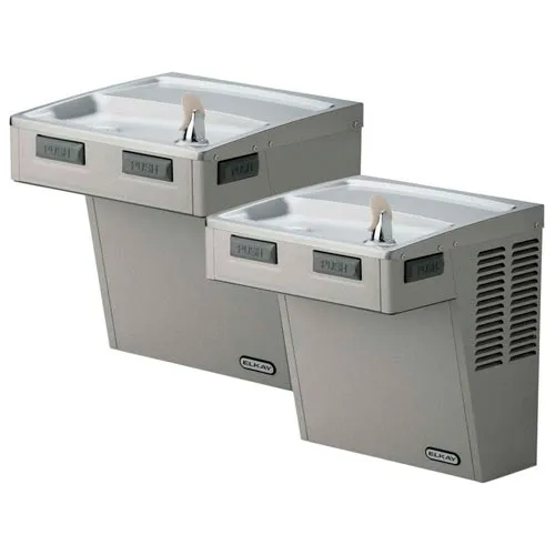 Elkay Wall Mount ADA Drinking Fountain, Stainless Steel, 2 Statio Wall Hung, 115V, 5 Amps,EMABFTL8SC