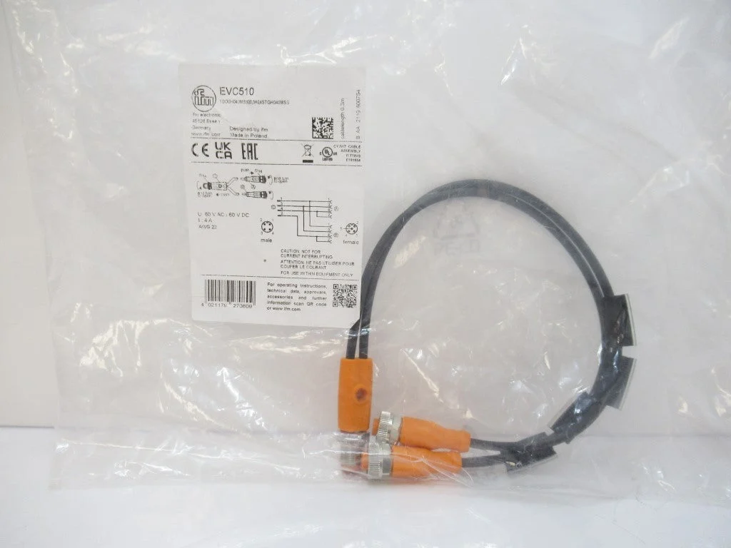 EVC510 Ifm Electronic, Y Connection Cable M12 , 0.3 meter, IP65