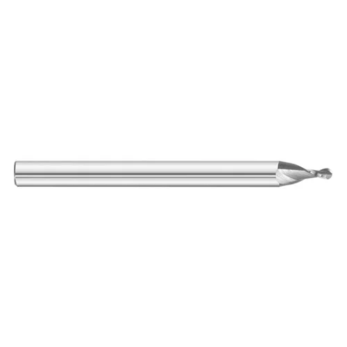 Fullerton Tool 30956 | 0.031" Diameter x 1/8" Shank x 0.093" LOC x 1-1/2" OAL 2 Flute Uncoated Solid Carbide Ball End Mill