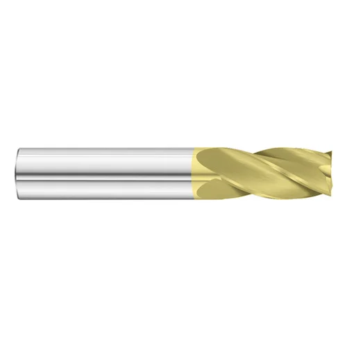 Fullerton Tool 32329 | 3/16" Diameter x 3/16" Shank x 5/8" LOC x 2" OAL 4 Flute TiN Solid Carbide Square End Mill