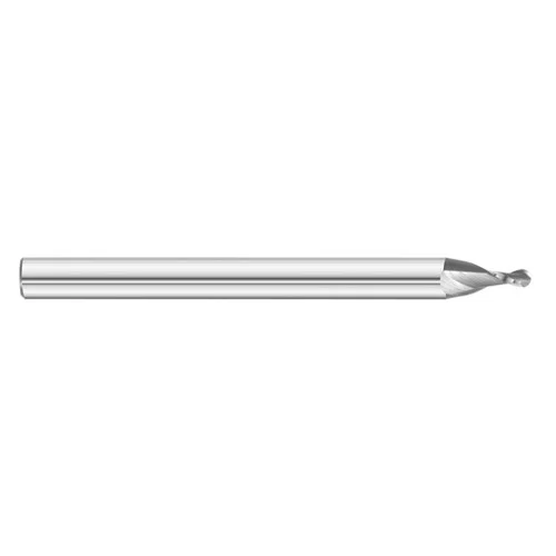 Fullerton Tool 32685 | 0.026" Diameter x 1/8" Shank x 0.039" LOC x 1-1/2" OAL 2 Flute Uncoated Solid Carbide Ball End Mill