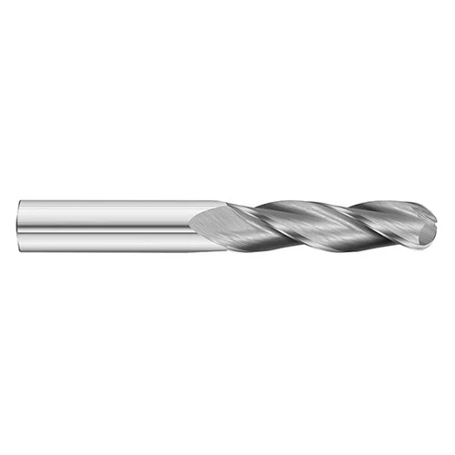 Fullerton Tool 33089 | 5/8" Diameter x 5/8" Shank x 2-1/2" LOC x 5" OAL 3 Flute Uncoated Solid Carbide Ball End Mill