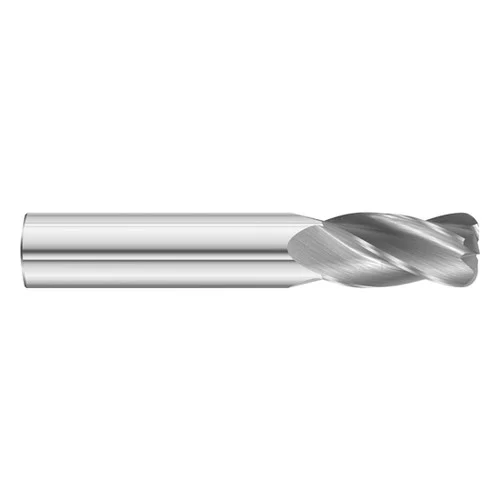 Fullerton Tool 33729 | 1/2" Diameter x 1/2" Shank x 1" LOC x 3" OAL 4 Flute Uncoated Solid Carbide Radius End Mill