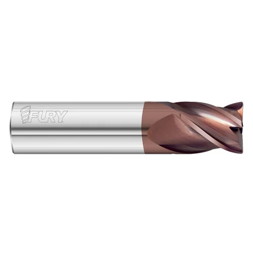 Fullerton Tool 35206 | 1/4" Diameter x 1/4" Shank x 3/8" LOC x 2" OAL 4 Flute FC20 Solid Carbide Radius End Mill