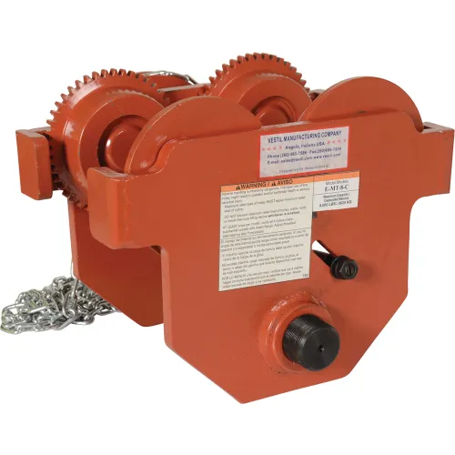 Geared Eye Adjustable Manual Trolley E-MT-8-C 8000 Lb. Capacity