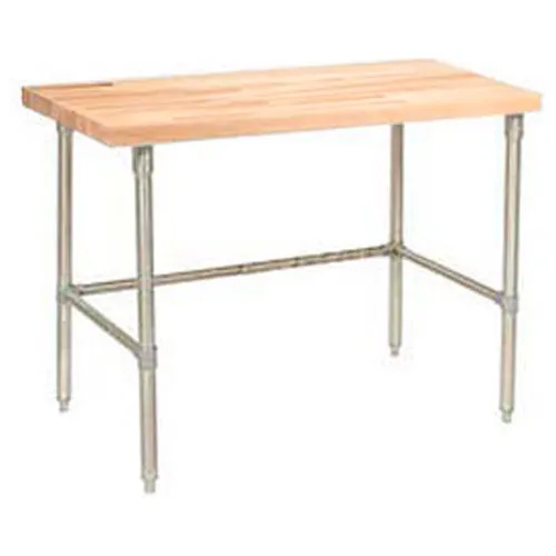 Global Industrial™ 60 x 30 Maple Butcher Block Square Edge Workbench with SS Legs