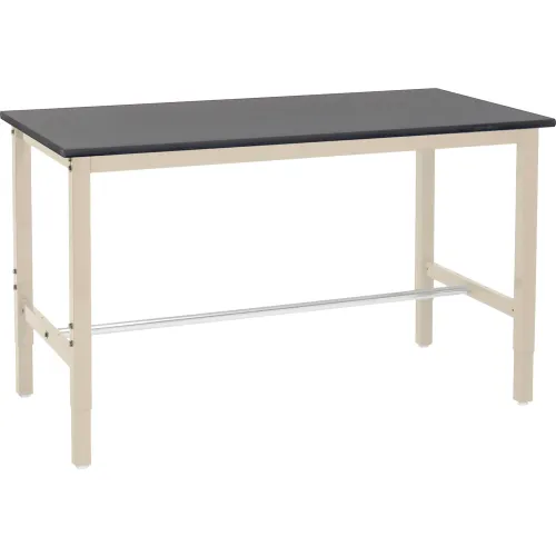 Global Industrial™ Adjustable Lab Workbench, 60" x 36", Phenolic Safety Edge, Tan