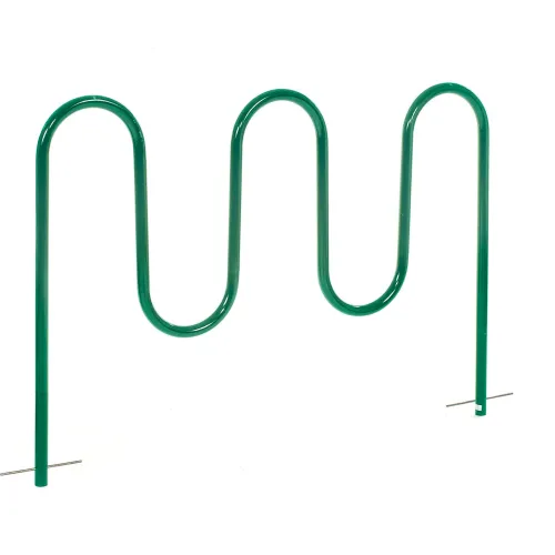 Global Industrial™ Wave Bike Rack, 7-Bike Capacity, Below Ground Mount, Green