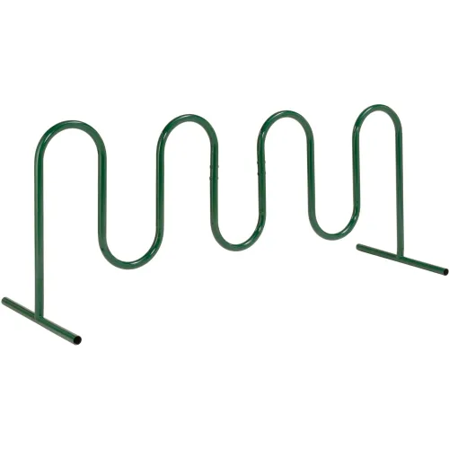 Global Industrial™ Wave Bike Rack, 9-Bike Capacity, Free Standing, Green