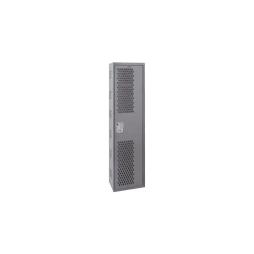 Hallowell® 1-Tier 1 Door Single-Point Ventilated Locker, 18"Wx18"Dx72"H, Dark Gray, All-Welded