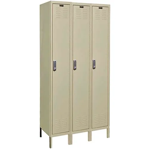 Hallowell® 1-Tier 3 Door Electronic Access Locker, 36"W x 12"D x 78"H, Tan, Assembled