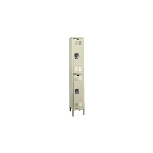 Hallowell® 2-Tier 2 Door Corrosion Resistant Locker, 12"W x 18"D x 78"H, Tan, Assembled