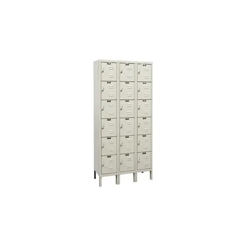 Hallowell® Galvanite 6-Tier 18 Door Corrosion Resistant Locker, 36"Wx18"Dx78"H, Tan, Assembled
