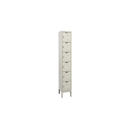 Hallowell® Galvanite 6-Tier 6 Door Corrosion Resistant Locker, 12"Wx12"Dx78"H, Tan, Unassembled