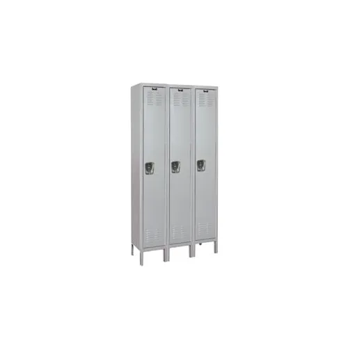 Hallowell® MedSafe 1-Tier 3 Door Antimicrobial Locker, 45"W x 18"D x 78"H, Gray, Assembled