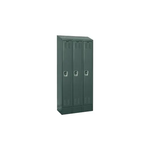 Hallowell® Ready-Built II 1-Tier 3 Door Locker, 36"W x 18"D x 84"H, Blue, Assembled