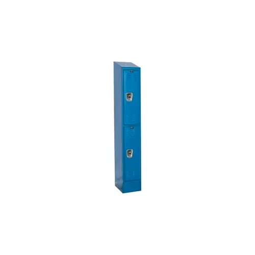 Hallowell® Ready-Built II 2-Tier 2 Door Locker, 12"W x 18"D x 84"H, Blue, Assembled