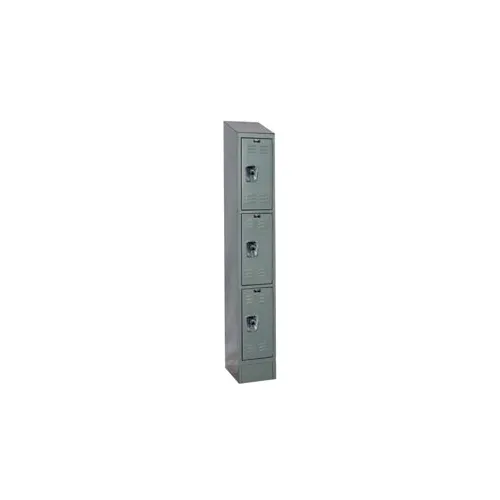 Hallowell® Ready-Built II 3-Tier 3 Door Locker, 12"W x 18"D x 84"H, Dark Gray, Assembled