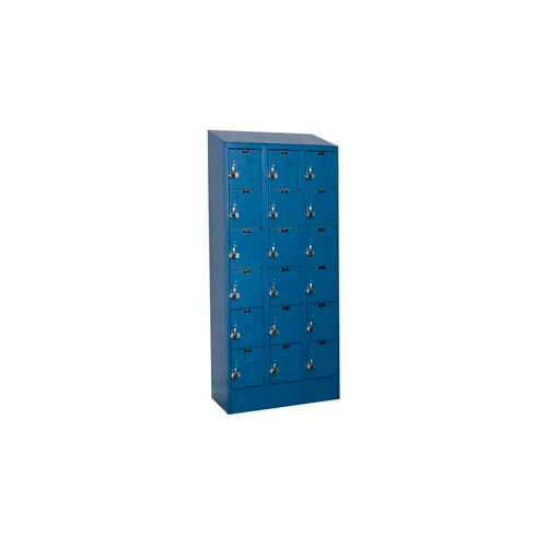Hallowell® Ready-Built II 6-Tier 18 Door Locker, 36"W x 18"D x 84"H, Dark Gray, Assembled