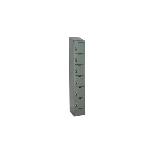 Hallowell® Ready-Built II 6-Tier 6 Door Locker, 12"W x 12"D x 84"H, Dark Gray, Assembled