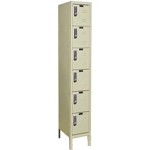 Hallowell UEL1258-6PT Knock-Down Electronic Access Locker Six Tier 1 Wide 12x15x12 - Tan